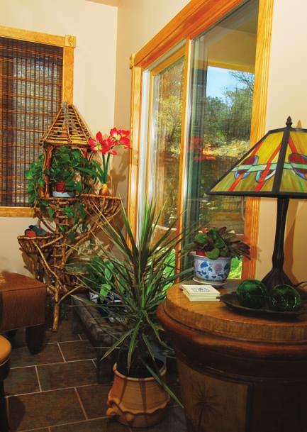 right: The oriental-style dining nook at the Hansen home in Dos Griegos includes an indoor fountain and opens up onto a patio and outdoor