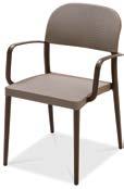 Stackable Dining Armchair, Stackable Alu Frame: Brown 81215 Alu Frame: