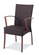MAUI AC5618N01RAT Dining Sidechair, Stackable Wicker: White wash9980 Weaving Style N 89 Alu Frame: Silver 90854