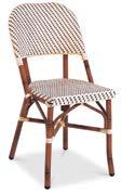 Wicker: Ivory & Green Weaving Style 2x2 Alu Frame: Dark Bamboo AC3531N01RAT Dining Sidechair, Stackable
