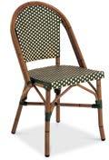 AC3531N01RAT Dining Sidechair, Stackable Dining Sidechair, Stackable Wicker: Ivory & Black Wicker: Ivory