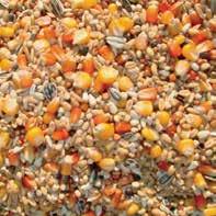 21% barley 20% paddy rice 11% yellow Cribbs maize 10% oat round 6% dari 5% red french maize 5% milo corn 4,5% dari white 3% linseed 3% striped sunflower seeds 3% safflower 3% buckwheat 2,5% soja