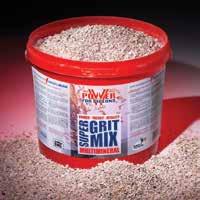 Various Super Grit Mix This perfectly balanced mixture of grit which is 100% natural, contains everything a pigeon needs as a supplement to the Vanrobaeys mixtures.