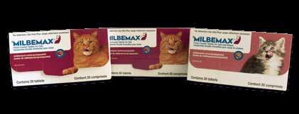 ENDO Milbemax Flavor Tabs Stop the squirm, deworm: Protect your cat 4 times a year MILBEMAX Active ingredient: Milbemycin oxime, praziquantel Cats Treatment and control of parasitic infections due to