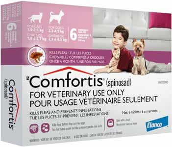 ECTO Comfortis Get clean, fast acting and long lasting killing of fleas with Comfortis COMFORTIS Active ingredient: Spinosad Dogs and cats Kills fleas and is indicated for the prevention and