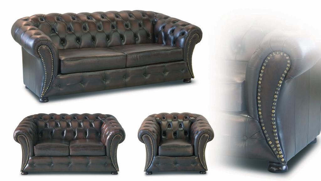 DEVON Material: Full leather 3 seater: W. 208 cm x D. 98 cm x H. 83 cm 2 seater: W. 158 cm x D.