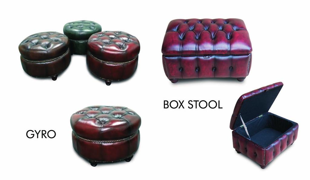 FOOT STOOL Material: Leather Box stool: W. 68 cm x H. 43 cm x D.