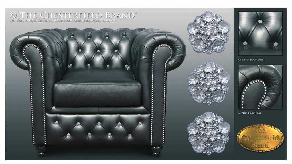 CHESTER DIAMONDS Copyright - The Chesterfield Brand - Alle rechten voorbehouden. Material: Full leather 3 seater: W. 198 cm x H.