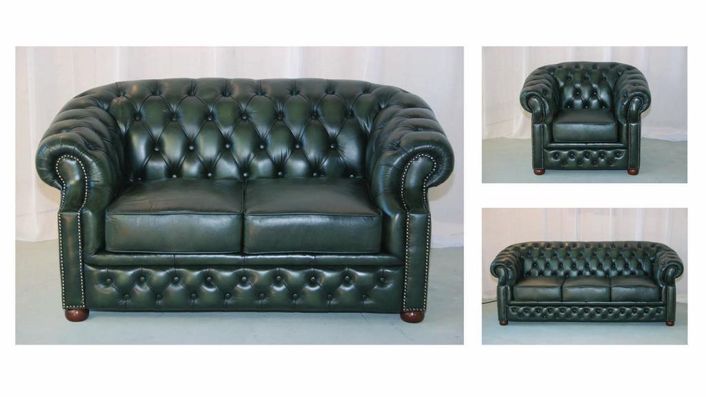 CHARLSTON Material: Full leather 3 seater: W. 205 cm x D. 102 cm x H. 82 cm 2 seater: W.