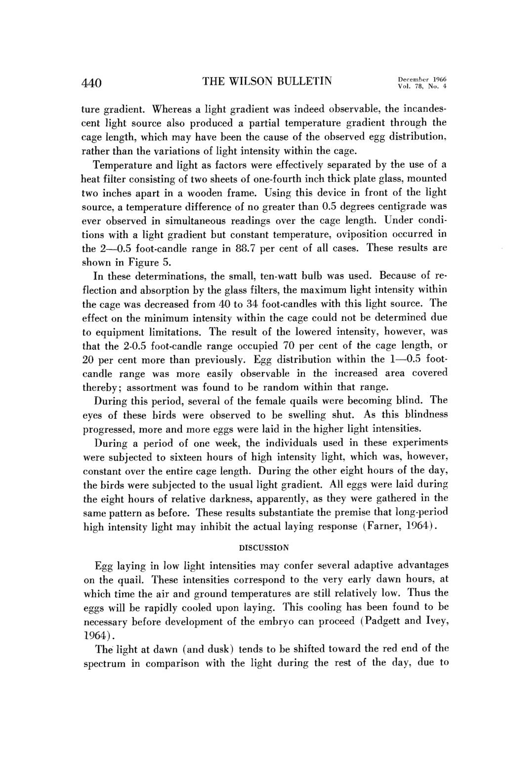 THE WLSON BULLETN Deremhcr 1966 Vol. 78, No. 4 ture gradient.