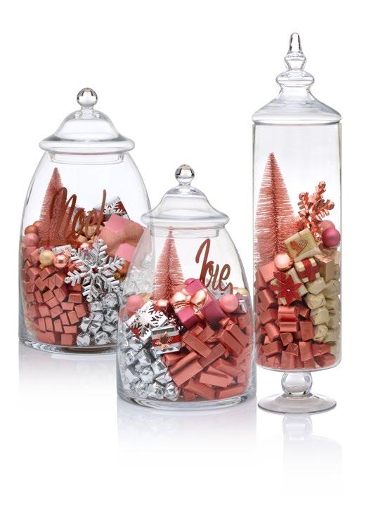 67. 1390 g - D. 27 cm H. 43 cm 68. 1125 g - D. 26 cm H. 55 cm 64. 65. 66. 64. Enchanting large glass jar filled with premium chocolates 2000 g - D.
