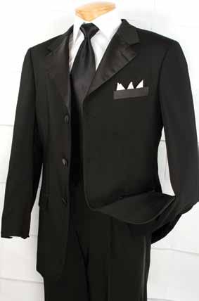 breasted 2 buttons tuxedo, pleated