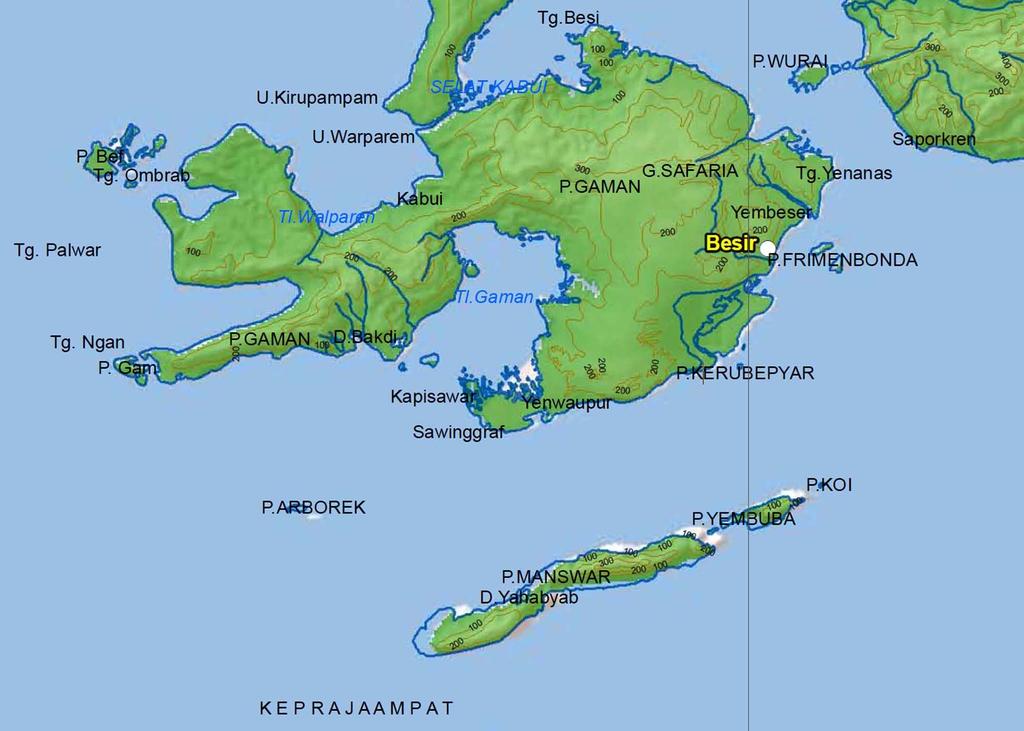 In general the flora is considered to be much less diverse than it is in the larger islands to the east and west (Takeguchi 00). Figure. Location of Pulau Kri (Kri Island, S 0 ' 9.9" E 0 0'.").