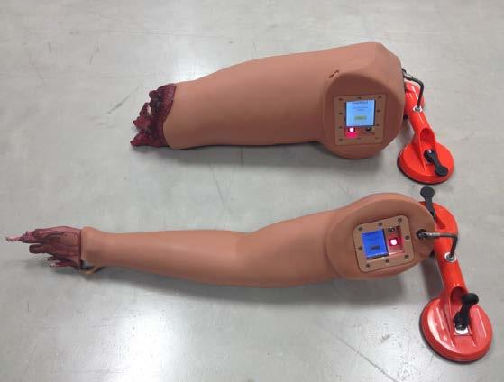 Figure 1. HapMed Instrumented Leg and Arm Equipment Under Test The following tourniquets were tested. They are listed in no particular order. Combat Application Tourniquet (CAT).