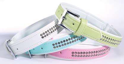 Collars have polished, nickel-plated buckles. Leads have nickel-plated swivel clips. Adjustable Harnesses offer added control.
