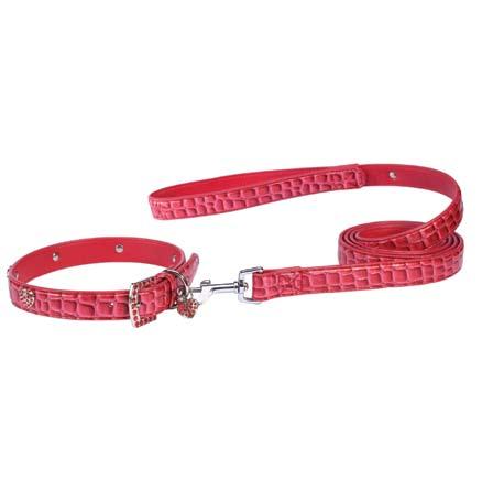Collars feature adjustable buckles and nickel-plated D-rings. Leads have nickel-plated swivel clips. Each includes a hangtag.