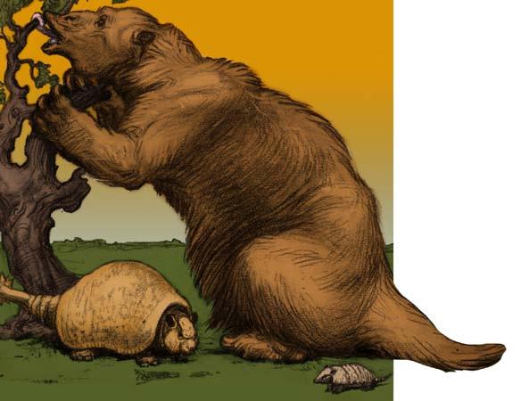Megatherium Giant Ground Sloth Don t take off your winter coat yet. Another huge mammal that lives during the last ice age is Megatherium (meg-ah-theer-ee-um), a giant ground sloth.