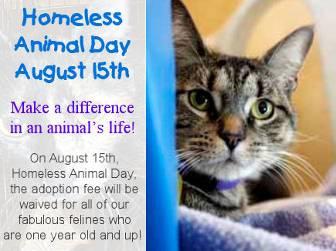 Cleveland APL Homeless Animal Day Matched the adoption fee of free cats from family, friends & the streets Cats 1 yr and up - $0 Kittens - $25 Sat Prior Sat of Sat After Total Adopt Rev 08 18