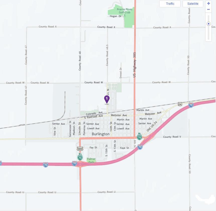 DIRECTIONS FROM: From I70 KIT CARSON COUNTY FAIRGROUNDS 815 15 th Street Burlington, CO 80807 Take exit 437 for US 385/Lincoln St toward 1-70 Bus Turn Left onto US-385/Lincoln ST Continue straight