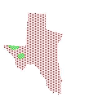 Figure 2. Approximate current range of the Texas horned lizard, roundtail horned lizard, and mountain short-horned lizard in Texas. Abundance of horned lizards varies within their respective ranges.