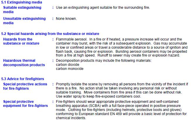 SECTION 5: FIREFIGHTING MEASURES DETTOL