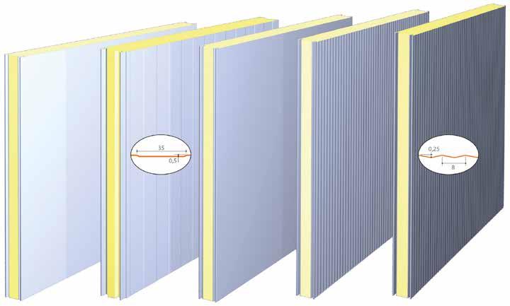 Coldstore panels visible fixed Frigotherm Nominal core thickness (mm) 40 60 80 100 120 140 160 180 200 Weight (kg/m 2 ) 11.24 12.04 12.84 13.64 14.44 15.24 16.04 16.84 17.