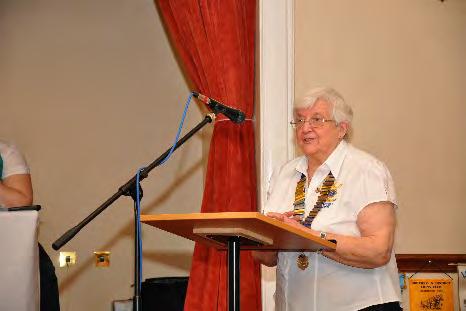 In this 40th year of service, Lioness Jeanne Morgan of Pontefract Lioness Club, who was the first Lioness to be inducted and also the first Lioness President in MD105, was presented with a