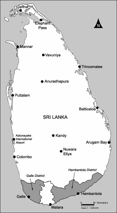 Figure 2 Figure 2 Map of Sri Lanka showing the Galle and