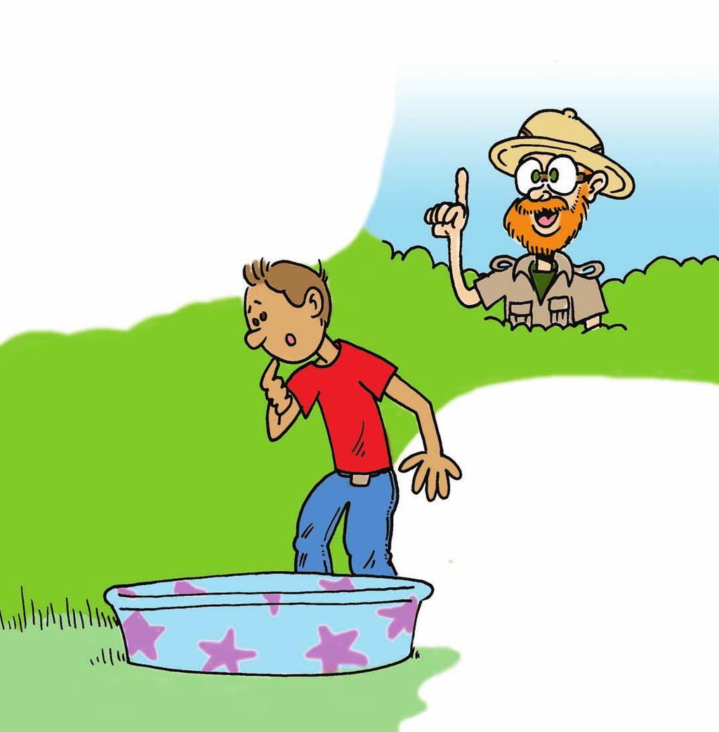 Carl was playing in his backyard when he saw something wiggling in the water of his wading pool. When he looked closely, he saw tiny creatures moving in the water.