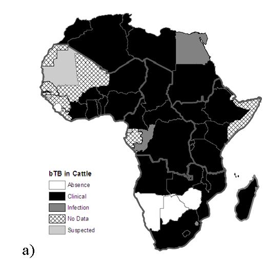 btb in cattle in Africa OIE WAHID Source Clinical btb widespread Low