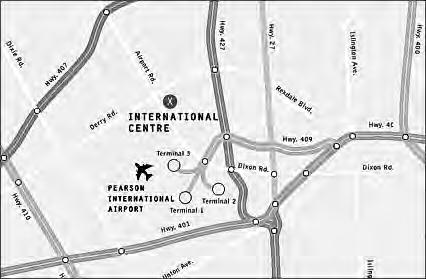 MAP DIRECTIONS QEW (Travelling EAST) 1. Take QEW EAST to Hwy. 427 NORTH. 2. Follow Hwy. 427 NORTH and exit at Dixon Road. 3. Turn LEFT at the traffic lights at Dixon Road. 4. Follow Dixon Road (which becomes Airport Road) for approximately 4 kilometers.
