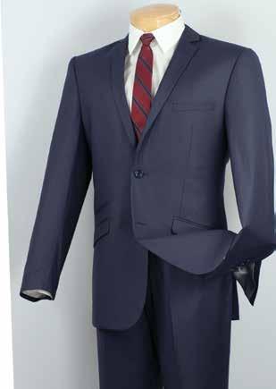suits with narrow lapel Side vents, flat