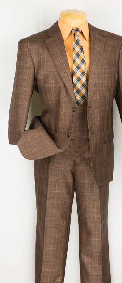 Classic 3 Piece Suit Collection Brown Oxford
