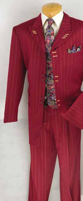 stripe 5pcs Suit with Tie & Hanky