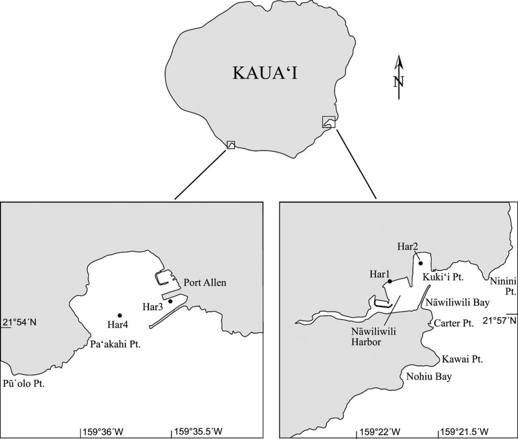 Ostracoda (Myodocopina) of the Hawaiian Islands. Kornicker et al. 235 Figure 2. Map of Kaua i showing location of stations sampled by P. Reath.