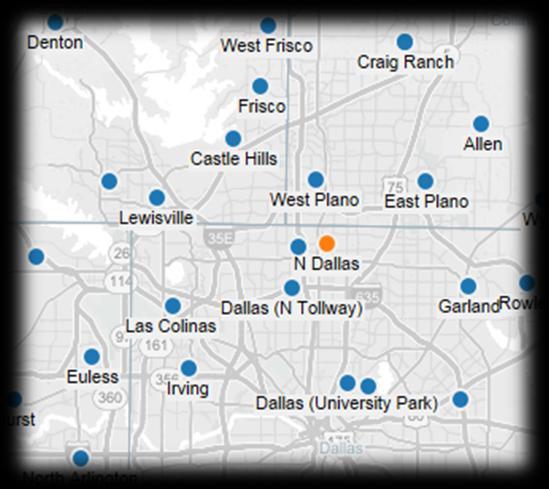 "City of Fort Worth Animal Care and Control" shelter operates two EACs Current EAC location in zip with ~17k human households Example available locations in zip codes with