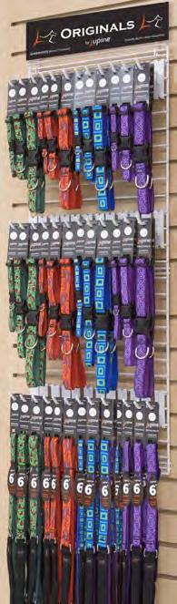 108 pieces, 72 collars and 36 leashes. $462 - save $198 40" 9-pattern Originals display. 162 pieces 108 collars and 54 leashes. $693 - save $297 48" 12-pattern Originals display.
