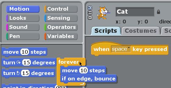 Don't forget to press on the small button with the arrows for the Cat to always walk with the legs down.