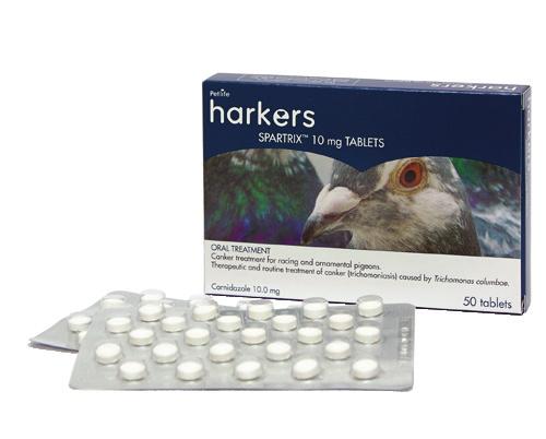 SPARTRIX Spartrix is a single dose treatment for canker in pigeons.