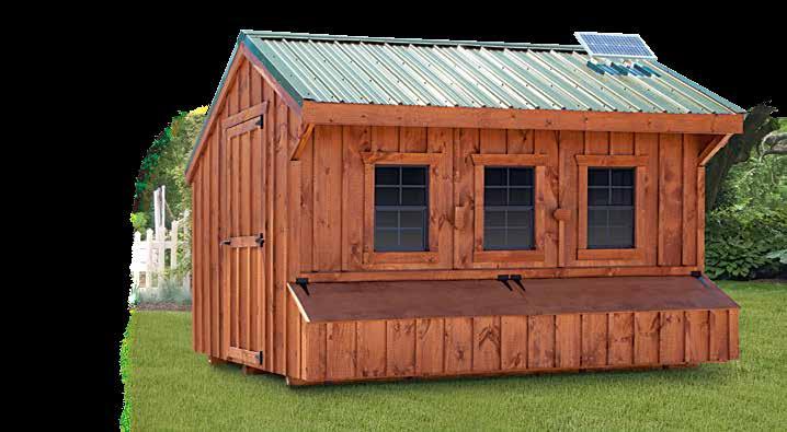 Roofing Sheathing keeps your coop cooler in warm weather 40-45 Q712 7x12 Quaker Coop 101 high - 8 off ground 12