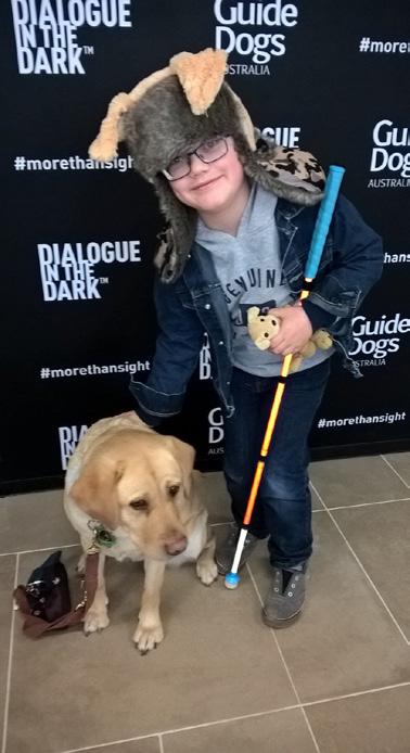 CLIENT FOCUS DARKNESS. I WAS BORN INTO IT. Eight-year-old Sabre was diagnosed with Horizontal Jerk Nystagmus which causes him to blink quickly all the time.