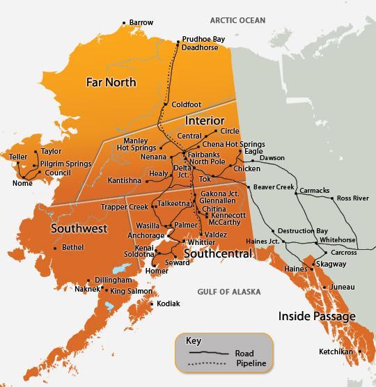 The Iditarod Trail begins in Seward and ends in Nome. The section of the trail the race uses runs between Anchorage and Nome.