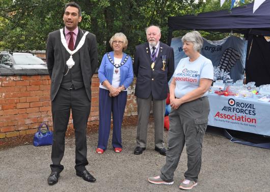 The event was opened by the Mayor Mr Tejpal Bains supported by Senior Town Warden Mrs Dinah Hickling and Melton RAFA