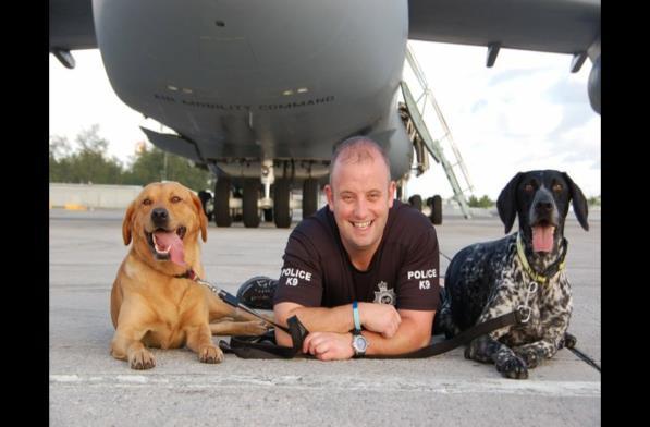 After completing trade training at RAF Halton, he was posted to RAF Leuchars and undertook Patrol dog handler training at the Defence Animal Centre.