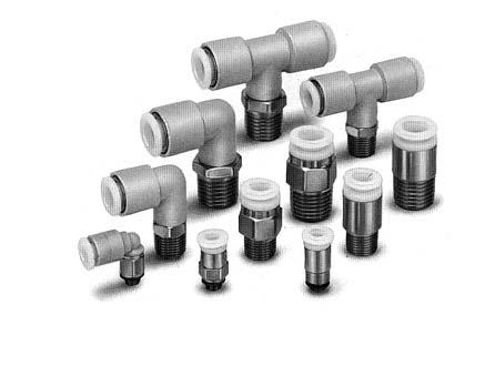 Series -KG Stainless One-touch fittings Construction Guide Collet Chuck Large retaining force as large retaining force while holding force is increased by the collet.
