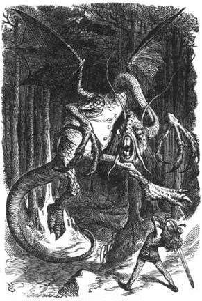 JABBERWOCKY `Twas brillig, and the slithy toves Did gyre and gimble in the wabe: All mimsy were the borogoves, And the mome raths outgrabe. "Beware the Jabberwock, my son!