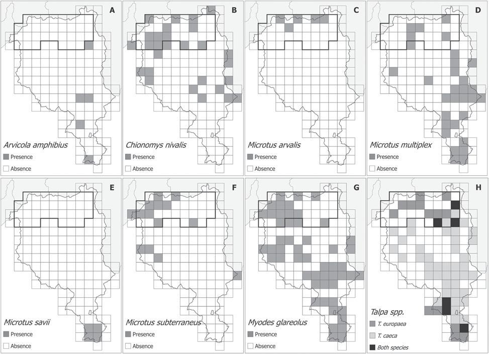 Diogo Guerra and others 6 Fig. 3. Presence/absence of rodent (A G) and insectivore (H) species in Ticino (Switzerland).
