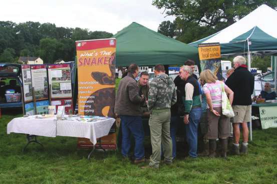 10 road shows were the original project target, but the project actually attended 15, including a Bulmers Open Day, The Council Offices at Plough Lane, the Bioblitz at Perrystone estate Ross-on Wye,