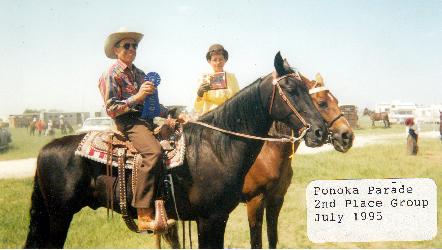 Donna and Frank and their gaited horses were a frequent presence at parades in the area. Because of his disposition and calm manner, Koko was chosen as the vehicle of choice for the RCMP.
