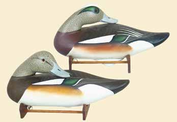 Never rigged. 450-650 55A. Rig mate pair of preening widgeon by Charles Joiner.